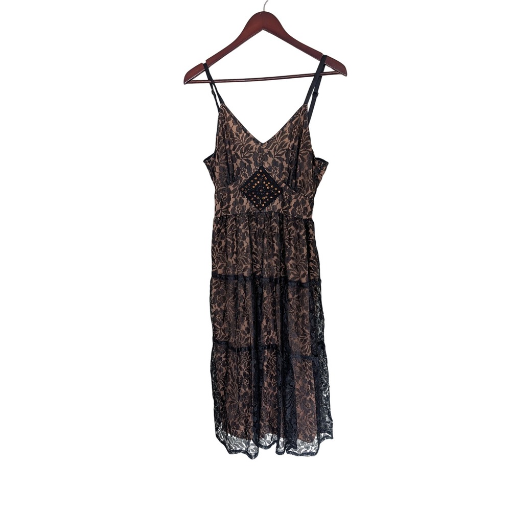 Temptation Black Lace Midi Dress Romantic Coquette Steampunk Grunge Medium